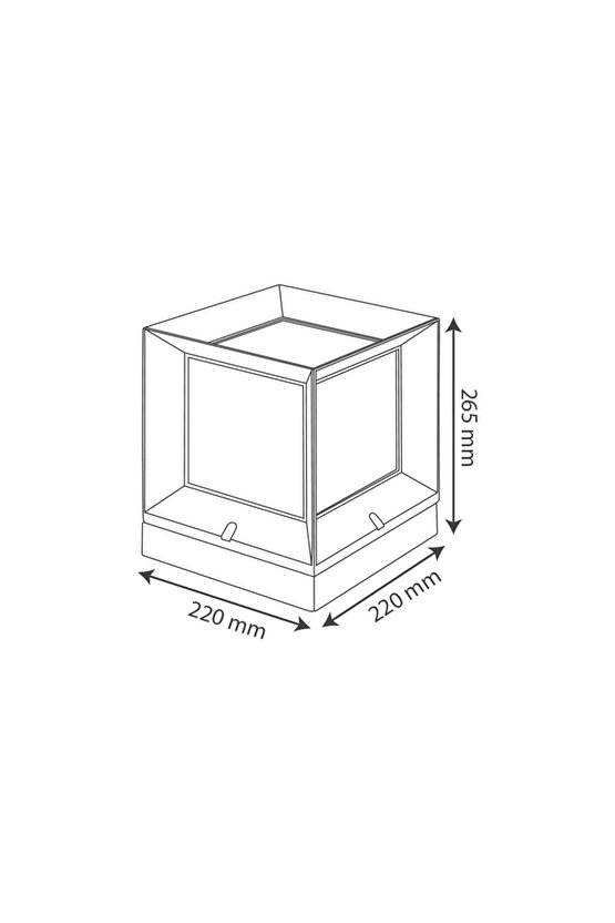 Antrasit Renk Kare Küp Bahçe Aydınlatma Armatürü Bahçe Duvar Aplik