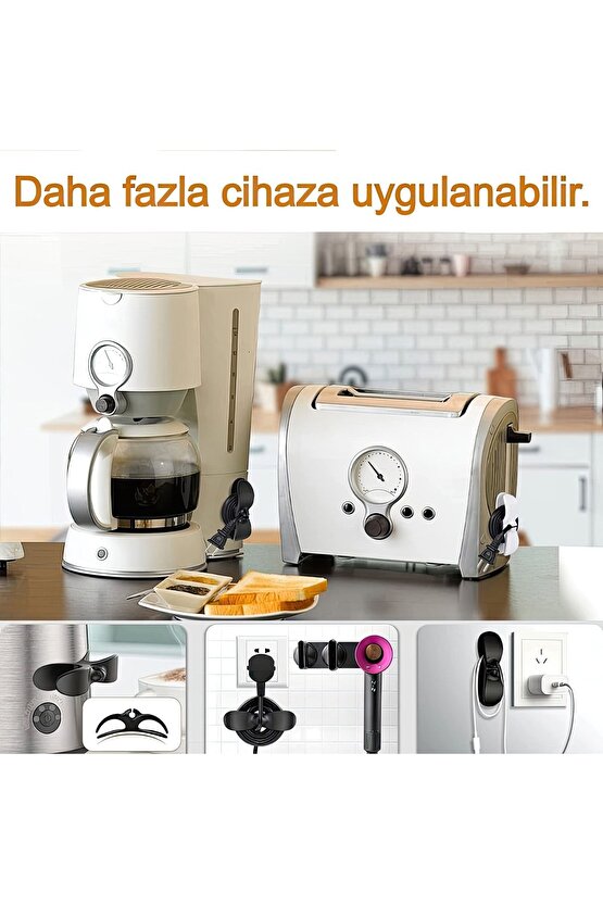 4 Adet Yapışkanlı Airfry Kettle Makine Kablo Sabitleyici Kablo Tutucu Klips Kablo Düzenleyici