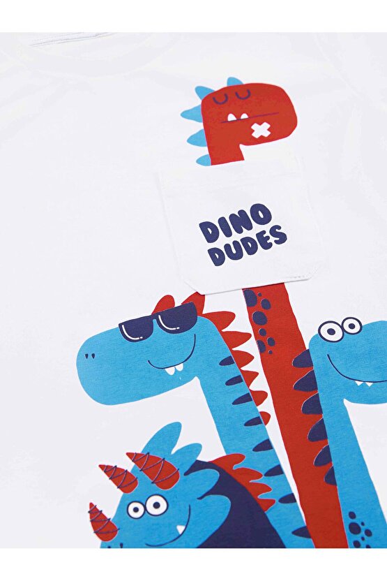 Dino Dudes Erkek Çocuk T-shirt Kapri Şort Takım