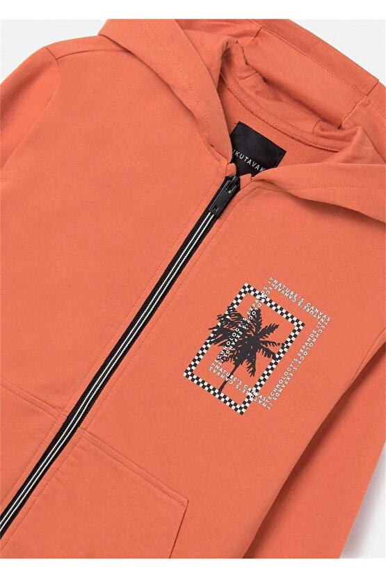 Erkek Çocuk Baskılı Sweatshirt Turuncu 6475