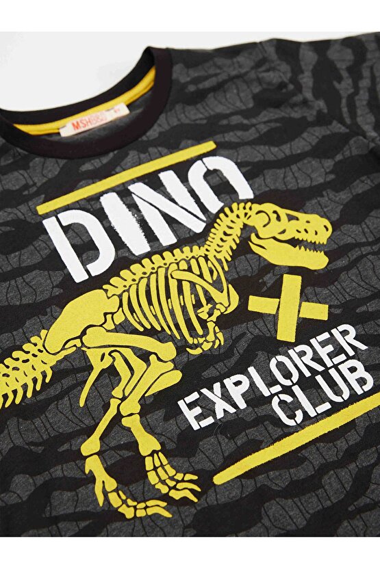 Dino Explorer Erkek Çocuk T-shirt Kapri Şort Takım