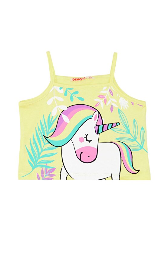 Ormanda Unicorn Kız Çocuk T-shirt Şort Takım