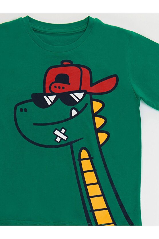 Gözlüklü Dino Erkek Çocuk T-shirt Şort Takım