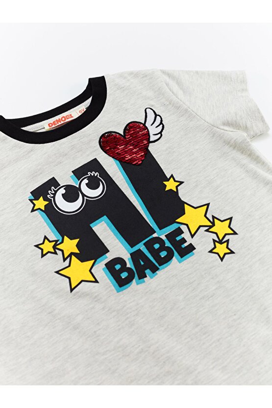 Hi Babe Kız Çocuk T-shirt Tayt Takım