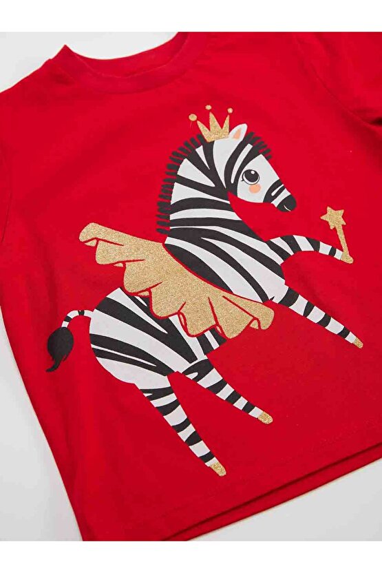 Balerin Zebra Kız Çocuk T-shirt Pantolon Takım