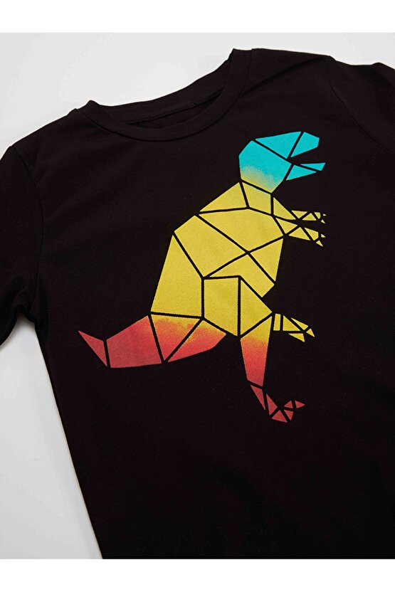 Geometrik Dino Erkek Çocuk T-shirt Pantolon Takım