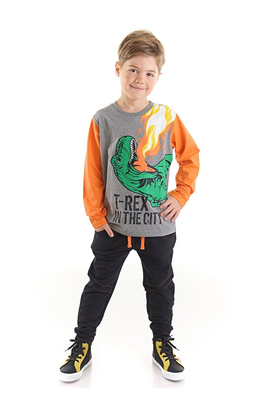 T-rex Dinozor Erkek Çocuk T-shirt Pantolon Takım