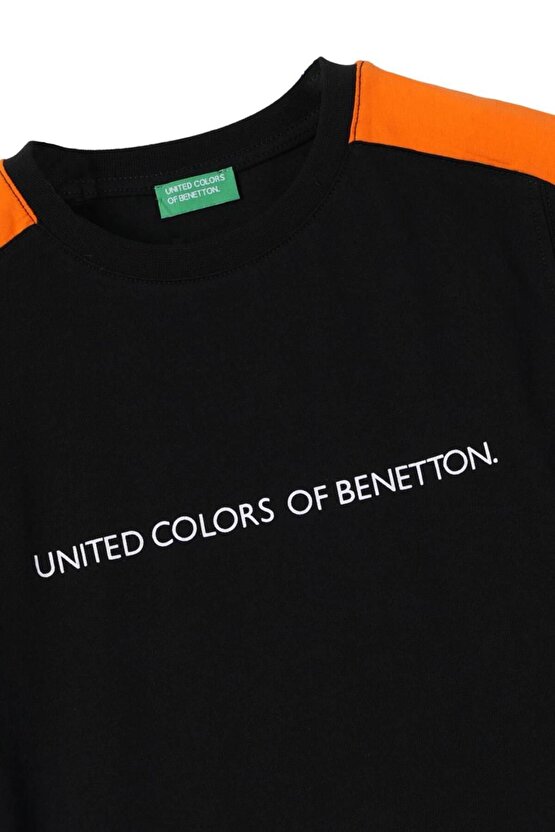 United Colors of Benetton Erkek Çocuk Siyah T-shirt BNT-B21359