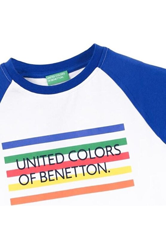 United Colors of Benetton Erkek Çocuk Beyaz T-shirt BNT-B21384