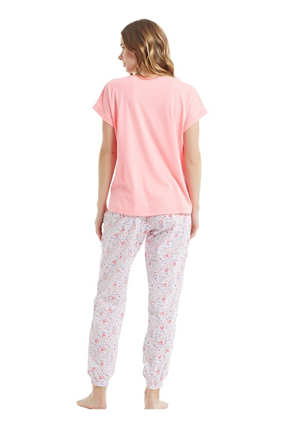 50798 Pembe Kısa Kollu Kadın Pijama Takımı