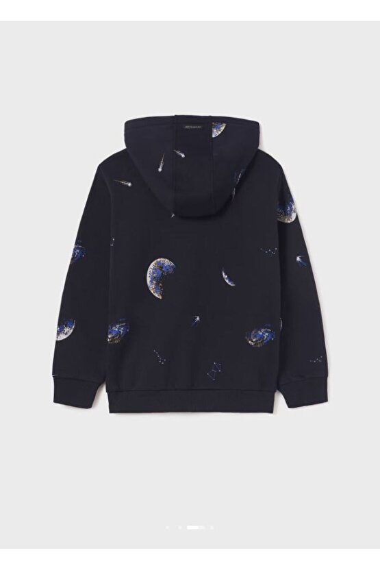 Erkek Çocuk Baskılı Kapüşonlu Sweatshirt 7426