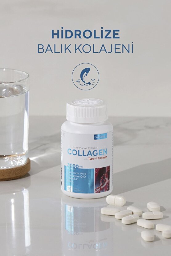 WeCollagen® 45 Tablet Type2 - 3000mg Kolajen Tip 1-3 Arı Sütü Biotin %100 Saf Diyet Takviyesi