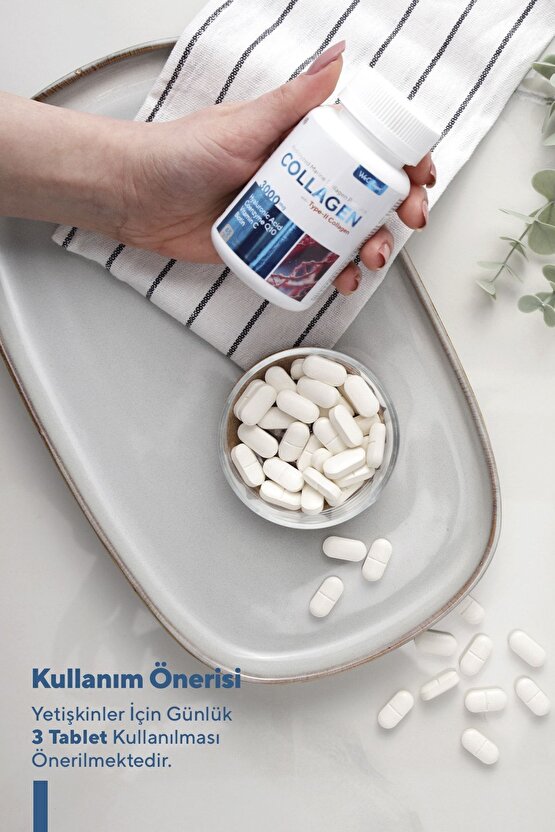 WeCollagen® 45 Tablet Type2 - 3000mg Kolajen Tip 1-3 Arı Sütü Biotin %100 Saf Diyet Takviyesi