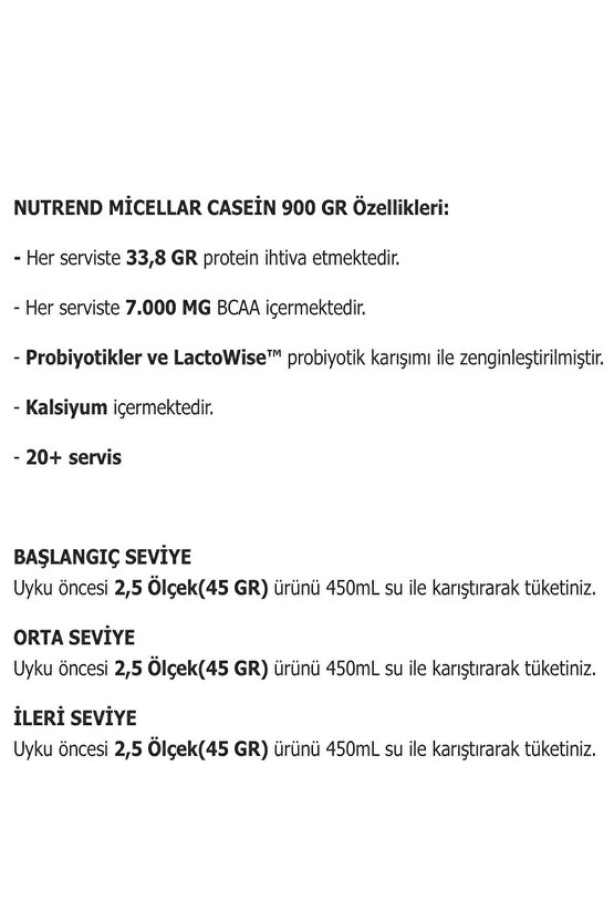 Micellar Casein - Kazein Protein 900 Gr