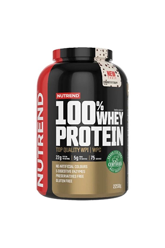 %100 Whey Protein 2250 gr Kurabiye Aromalı Protein Tozu Kas Vücut Geliştirme