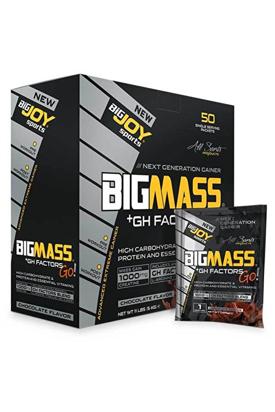 Bigjoy Bigmassgo Gh Factors 5000 Gr 50 Paket Mass Gainer Çikolatalı Karbonhidrat Tozu