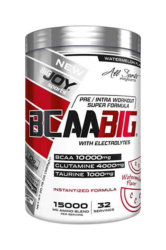 Bcaabig Karpuz Aromalı  589g Bcaa + Glutamin (10g Bcaa+4g Glutamin+1g Taurine) Aminoasit