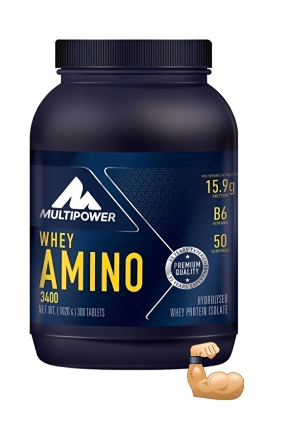 Whey Amino 3400 400 Tablet Amino Whey Protein Bcaa Glutamin Kas Güçlendirici