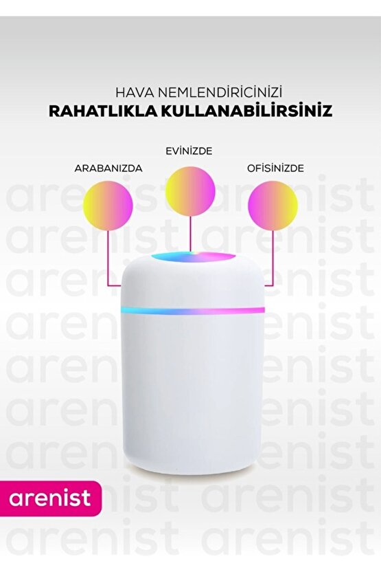 300 Ml Ultrasonik Hava Nemlendirici Buhar Makinesi Ve Aroma Difüzörü