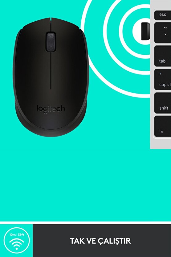 zerdğ B170 USB Alıcılı Kablosuz Kompakt Mouse - Siyah gextr 657515 Yeni Model 998259