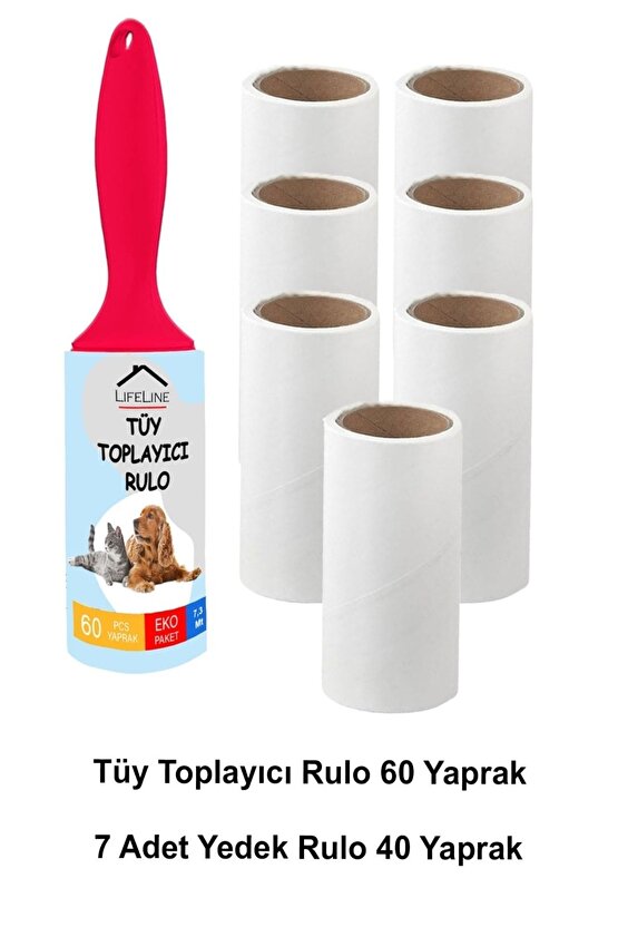 Tüy Toplayıcı Rulo 7 Adet Yedek Rulo Kedi Tüy Toplayıcı Köpek Tüy Toplayıcı