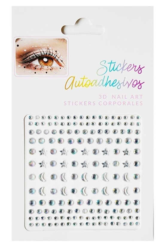 Vücut Ve Yüz Taşı Stickers Tırnak Makyaj Taşı Yapışkan Festival Taşı Kristal Yüz Taşları