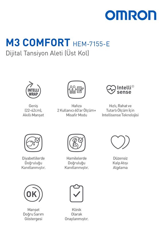 M3 Comfort Otomatik Üst Kol Kan Basıncı Ölçüm Aleti