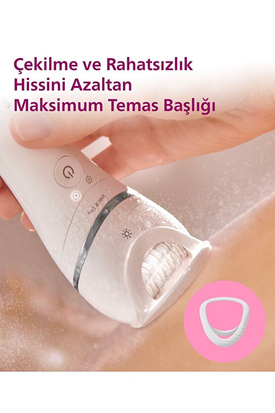 BRE71005 Epilatör (Yüz+Koltuk altı+Bikini Bölgesi+Bacak)Islak Ve Kuru,Işıklı,Kablosuz