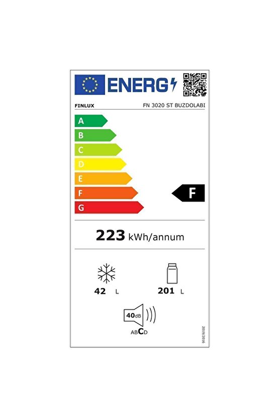 Fn 3020 St F Enerji Sınıfı 300 Lt Statik Üstten Donduruculu Buzdolabı