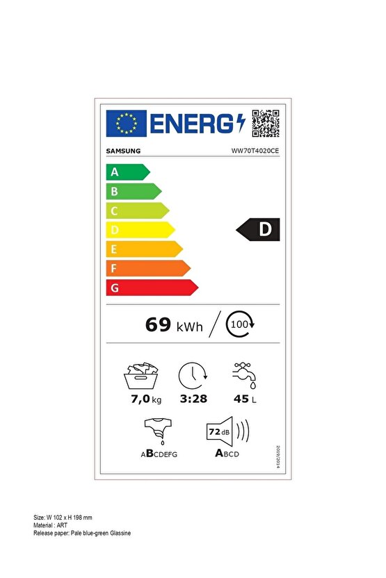 WW70T4020CEAH 7 Kg 1200 devir Çamaşır Makinesi