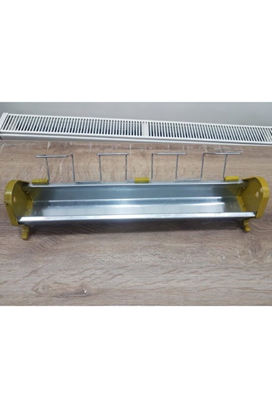 3 Adet 50 Cm Güvercin Civciv Metal Galvaniz Yemlik