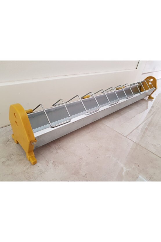 5 Adet 75 Cm Güvercin Civciv Metal Galvaniz Yemlik