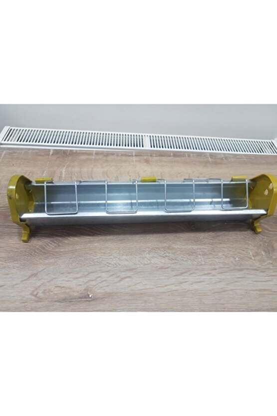 4 Adet 50 Cm Güvercin Civciv Metal Galvaniz Yemlik