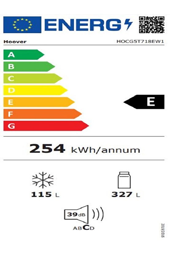 HOCG5T718EW1 442 Lt Wi-Fi Bağlantılı No Frost Buzdolabı