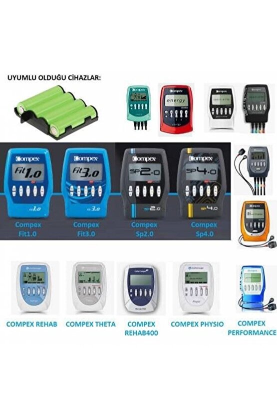 Tens Stimülasyon Compex Cihazı Için 4lü Muadil Batarya