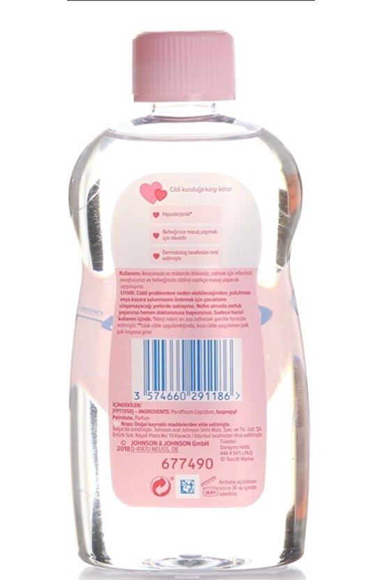 Johnsons Baby Bebek Yağı 300ml Nemlendirici (Pembe) 2 Li Set