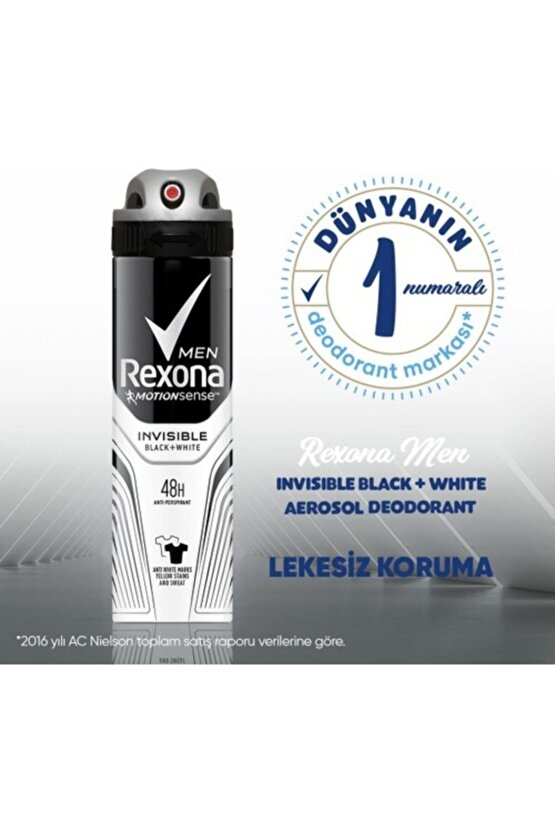 Men Invisible Black Aerosol 150Ml