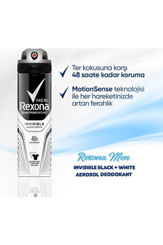 Men Invisible Black Aerosol 150Ml