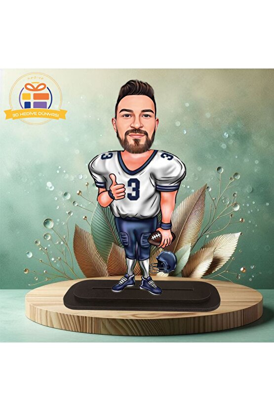 dallas cowboys oyuncusu karikatürü biblo hediye  3d masa üstü biblo hediyesi