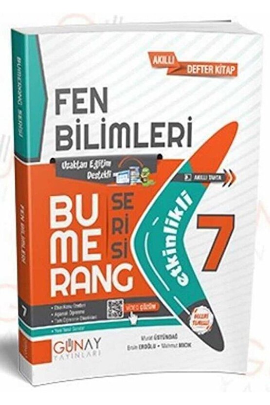 7. Sınıf Fen Bilimleri Bumerang Serisi Etkinlikli Akıllı Defter  Günay Yayınları  9786257150187