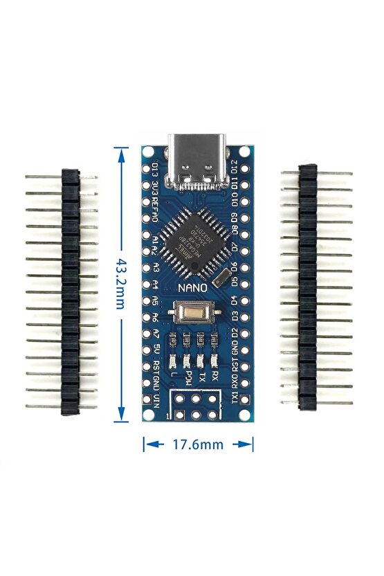 Arduino Nano 3.0 Type C Ch340 - Kompakt Geliştirme Kartı