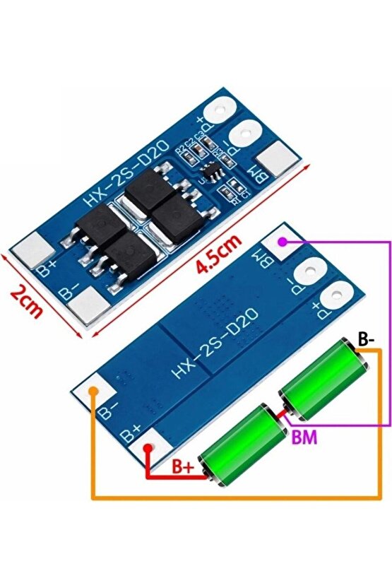 2s 13A Bms 18650 Lityum Pil Şarj Koruma Devresi