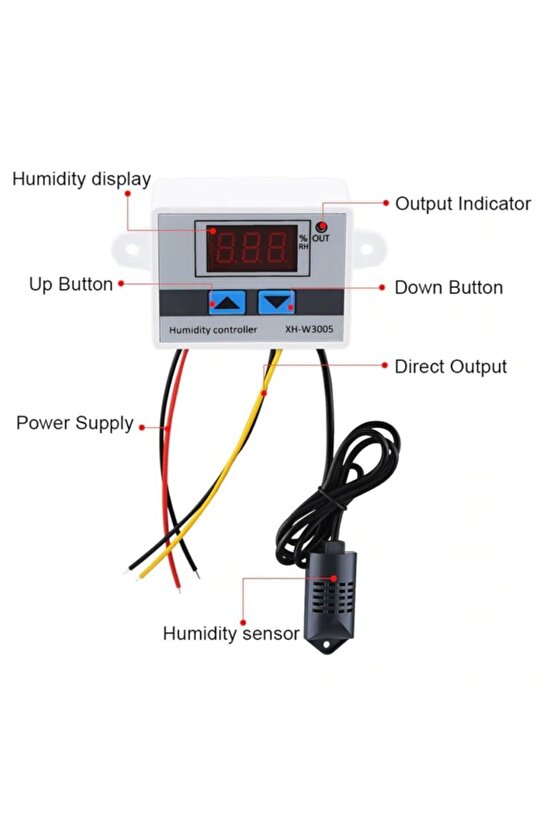 Xh-w3005 220v Dijital Nem Kontrol Cihazı 1500w Kuluçka Sera Depo