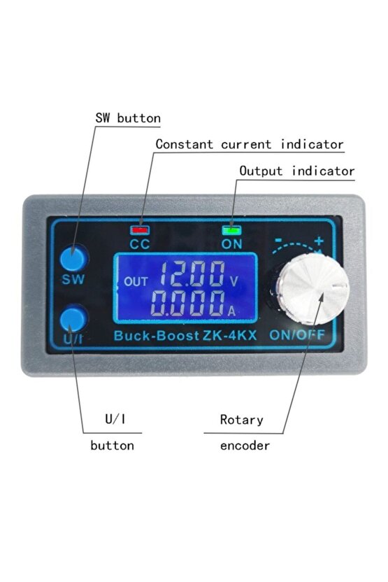 Zk-4kx Dc Dc Buck Boost Dönüştürücü Cc Cv 0.5-30v 4a Güç Modülü Ayarlanabilir Regüle