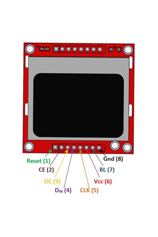 Arduino 1.6  Inch Nokia 5110 Lcd Ekran Utı Screen Modülü