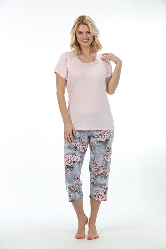 Bambu Kadın Kapri Takım Pijama 71027