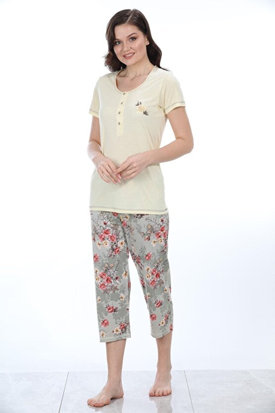 Bambu Kadın Kapri Takım Pijama 71009