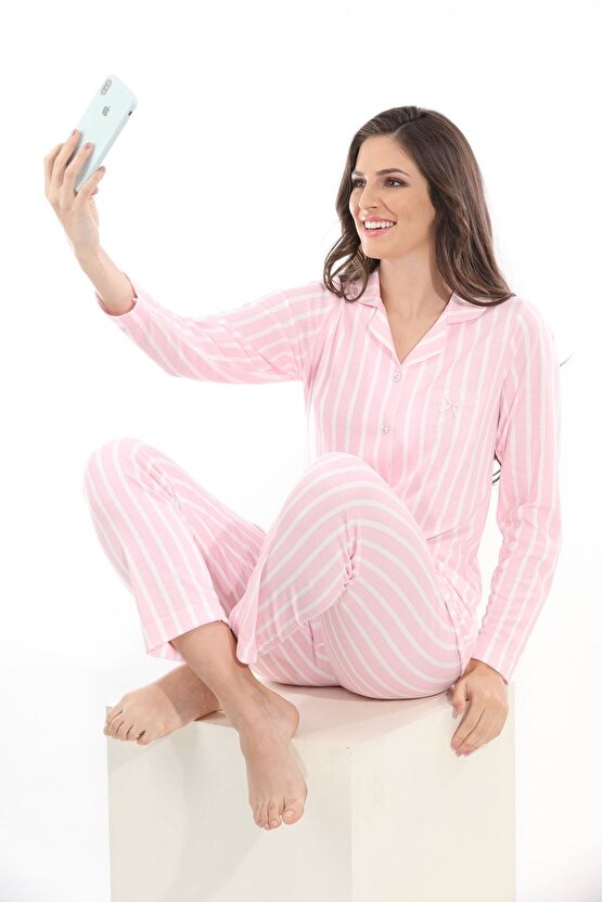 Bambu Kadın Uzun Kol Pijama Takımı S - 5xl Arası  98048