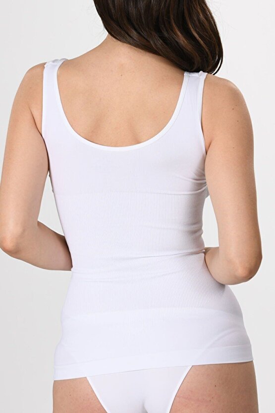 Fit Kalın Askılı Örme Seamless Dikişsiz Soft Basic Toparlayıcı Korse Atlet 16428