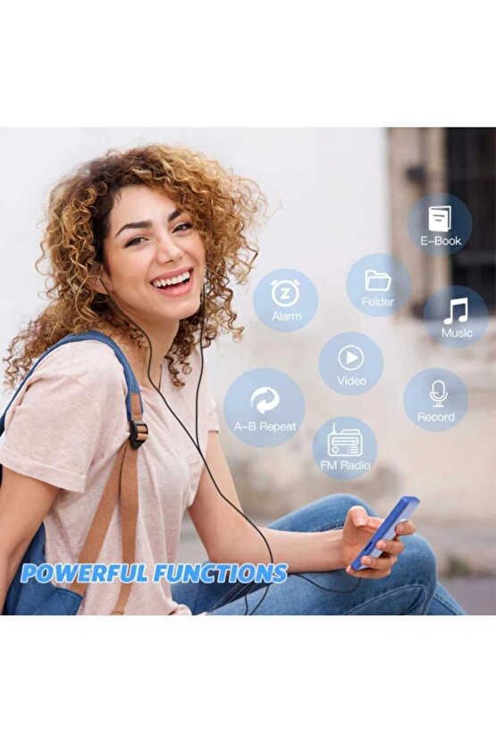 8GB DAHİLİ HAFIZALI BLUETOOTHLU MP3-MP4 ÇALAR SES KAYIT FM RADİO DAHİLİ HOPARLÖR EKRANLI MÜZİK ÇALAR